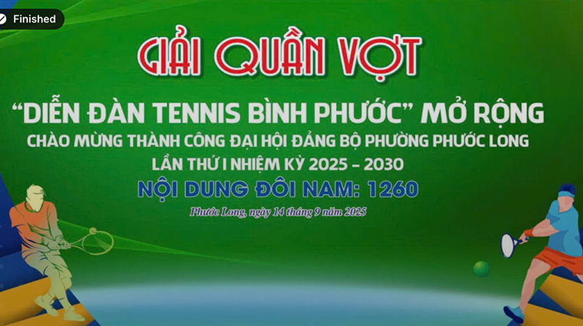 Giải quần vợt Diễn đàn Tennis Bình Phước mở rộng 2025 đã diễn ra